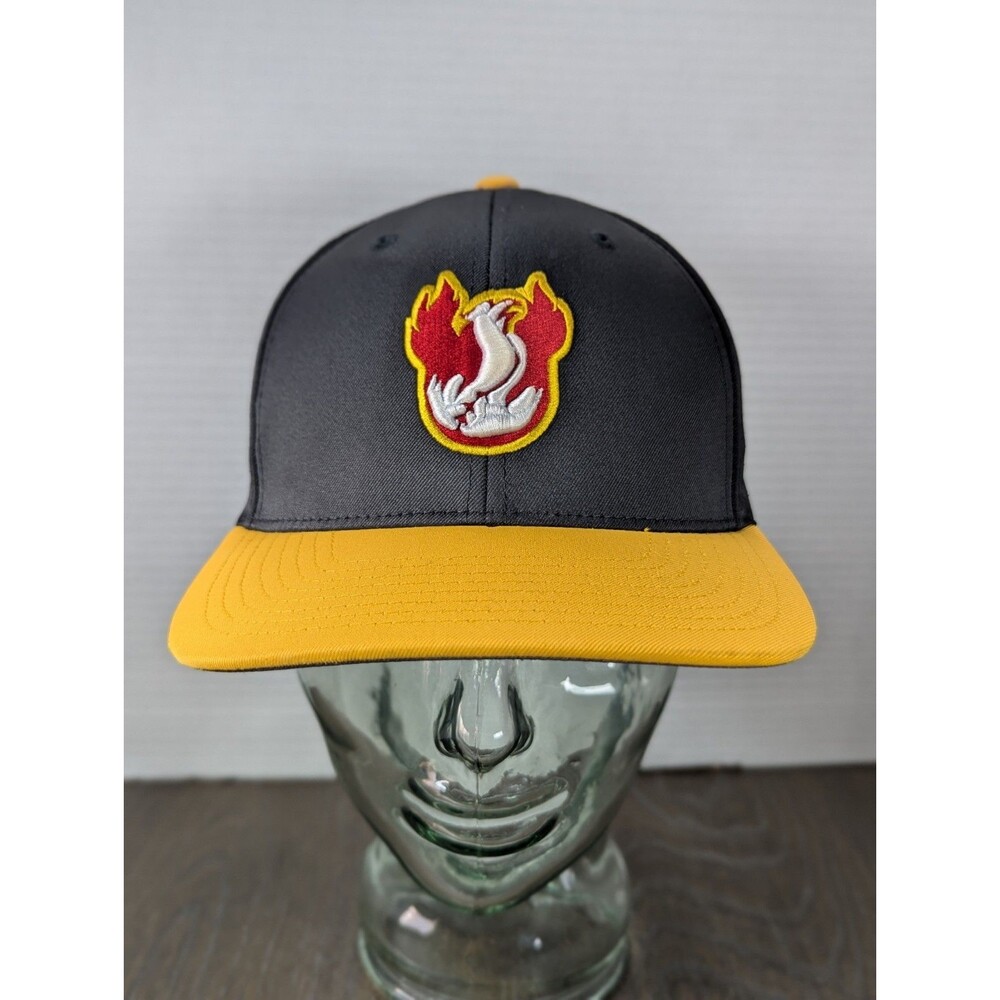 VTG Pacific Headwear Phoenix Firebirds Snapback Cap Hat Black Yellow Logo